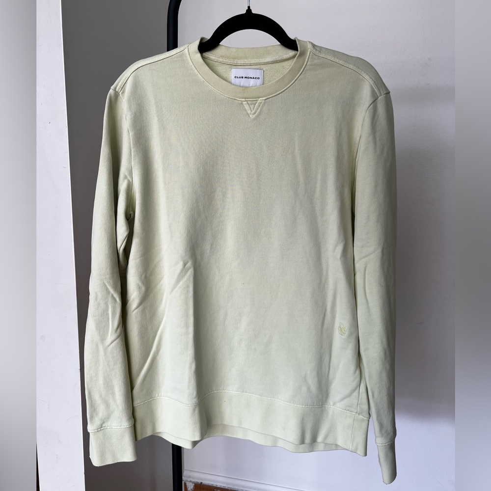 Club Monaco Pale Lime Terry Crewneck